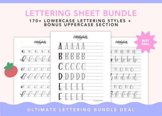 Lettering Style Guide: Brush Lettering, Modern Calligraphy (Digital Download)