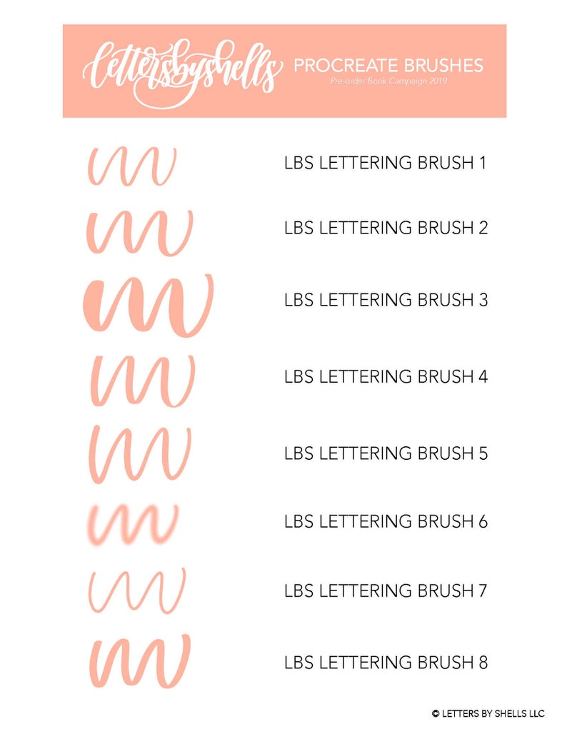 8 Brush Pack, iPad Lettering Essentials, Modern Calligraphy & Lettering, Illustration Brushes for Procreate image 4