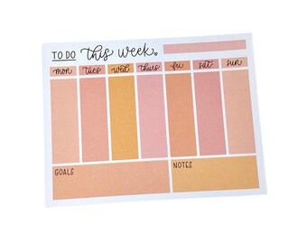 To Do This Week 11" x 8.5" Color Block Notepad | Writing Pads | Office Supplies | Stationery Goods | Paper Goods | Premium Stationery Paper