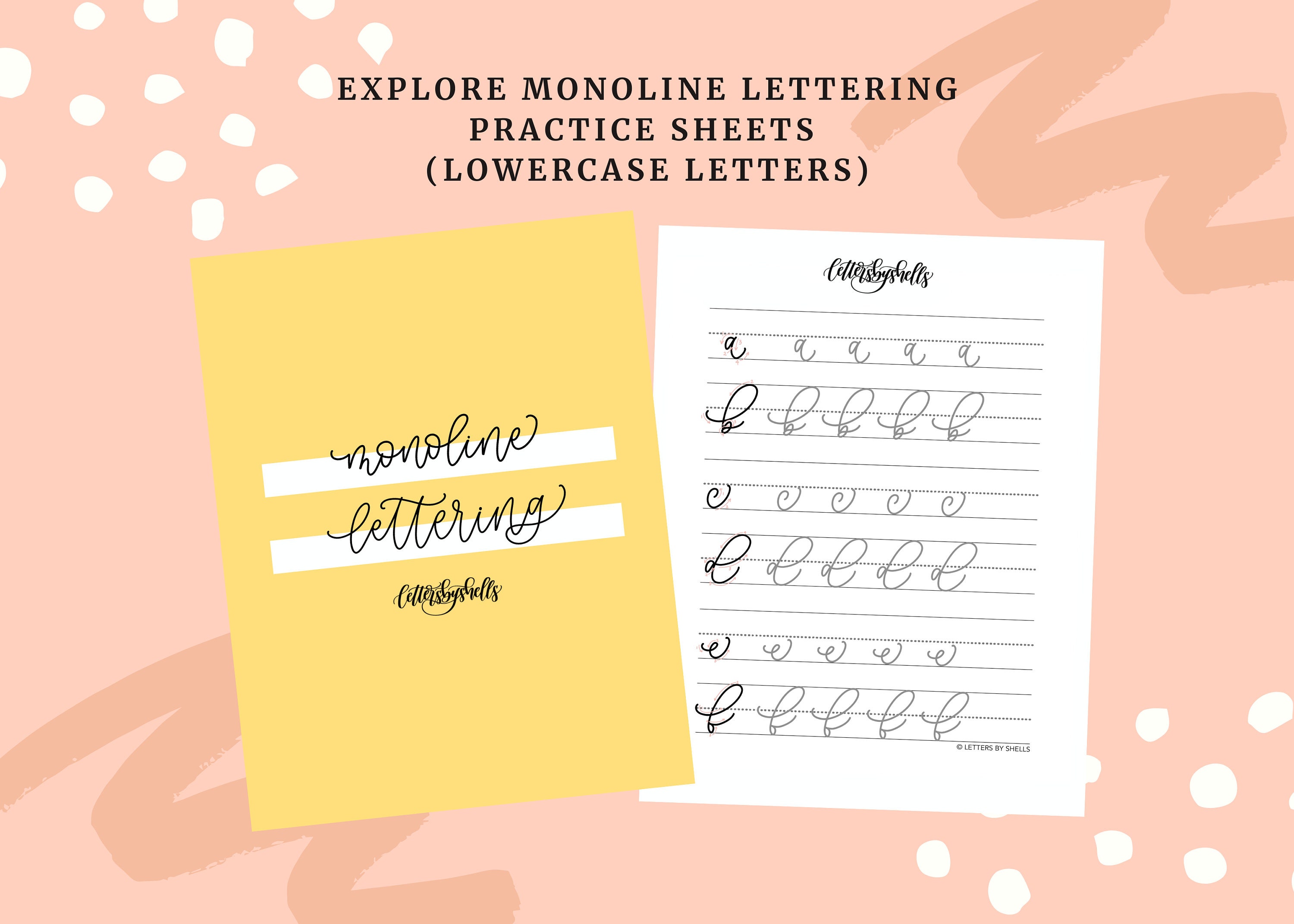 Monoline Letters, Beginner Calligraphy, Hand Lettering Practice ...