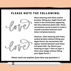 Procreate Monoline + Lettering Outline Brush Set | 6 Procreate Brushes ...