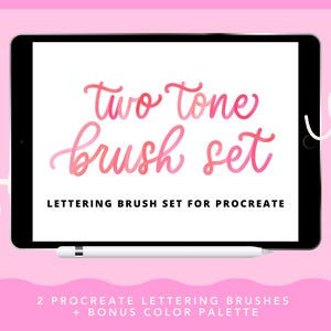 Two Tone Brushes, Lettering and Illustration Tools, Modern Calligraphy Procreate Brushes, Color Palette Set