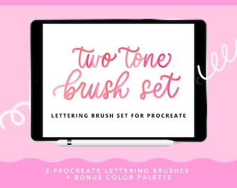 Pinceaux bicolores, outils de lettrage et d'illustration, pinceaux de calligraphie moderne Procreate, jeu de palettes de couleurs