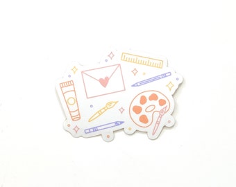 Art Supply + Stationery Goods Clear Sticker - Fun Doodles | Sticker Collection