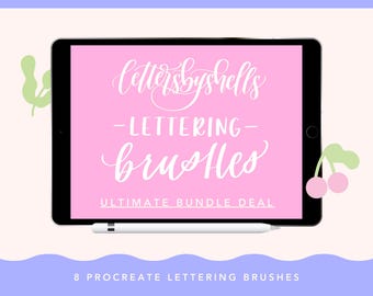 Lot de 8 pinceaux, indispensables pour le lettrage pour iPad, calligraphie et lettrage modernes, pinceaux d'illustration pour procréer