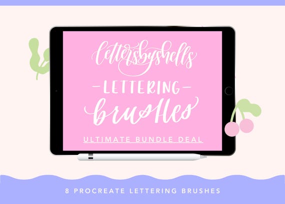 8 Brush Pack, iPad Lettering Essentials, Modern Calligraphy & Lettering, Illustration Brushes for Procreate