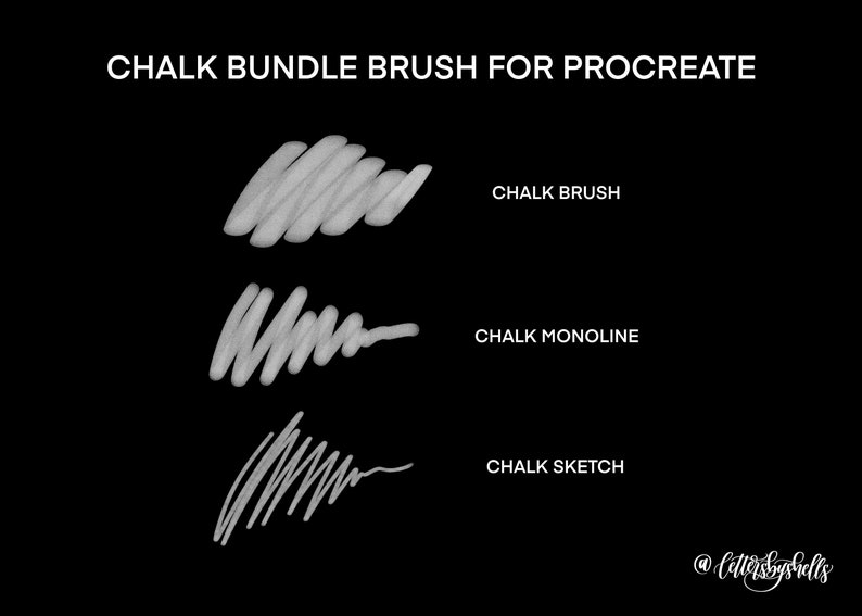 Procreate Chalk Bundle Brush 3 Procreate Brushes Bundle Deal Procreate Lettering Brush image 6