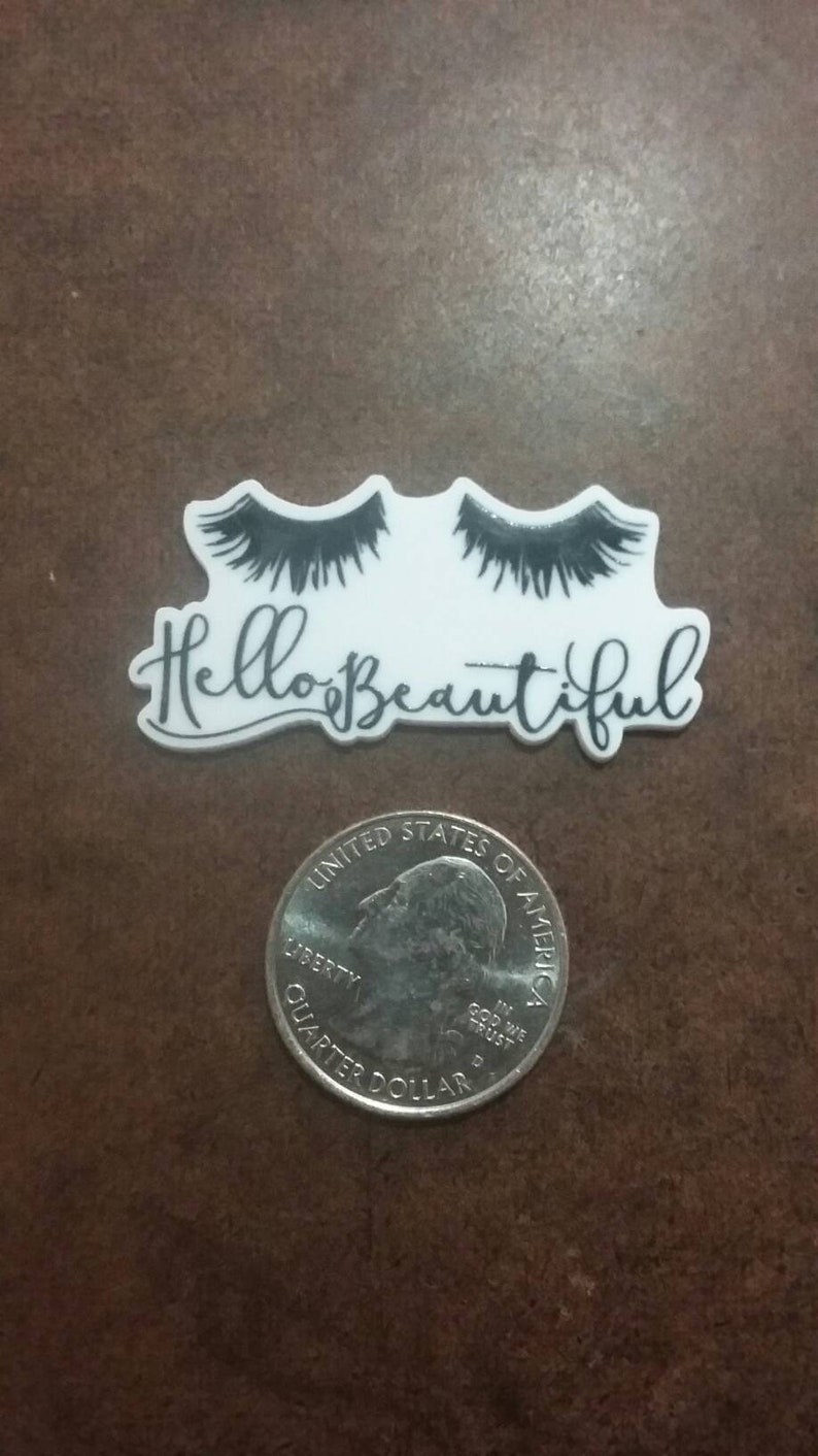 Scrapbooking 21\u00d745mm 1 Pc Hello Beautiful Flatback Cabochon Resin Planar for Phone Case Decoration etc