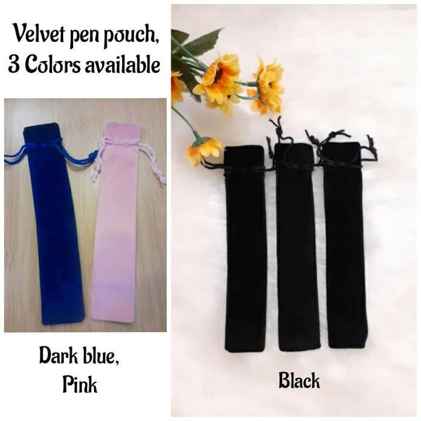 1 Piece Velvet Pen Pouch and Matte Plastic Pen Pouch, Pen Bag, Pen Pouch, Pen Case, Suitable for Beadable Pens and Other Regular Pens
