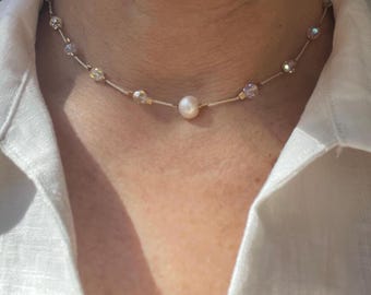 Swarovski Crystal & Pearl Necklace