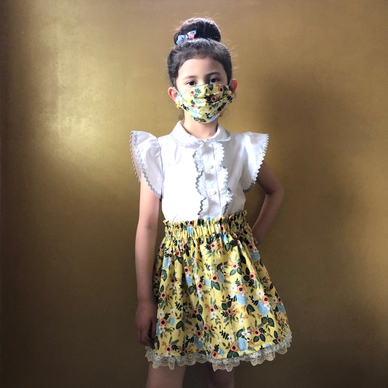 SMALL Blue Rosa Print Edition Fun /& Fabulous MEDIUM LARGE Rifle Paper Co Girls Skirt