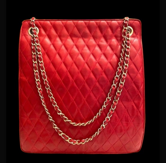 Vintage Red Genuine Leather Shoulder Bag. - image 1