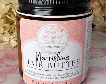 Whipped Hair Butter Conditioner - Mango Butter Hair Mask Treatment Hair Volume Styling Creme - Butter Hair Growth Oils - Curly Frizz Control
