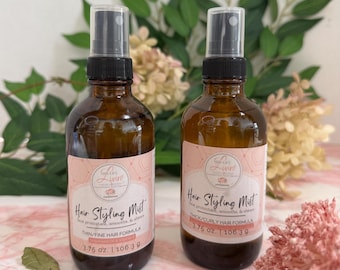 Hair Heat Protectant Styling Spray - Frizz Control Oil Blend Curly Hair Care - Lightweight Thin Hair Product - Shine Oil Mist Hair Detangler