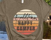PERSONALIZED Happy Camper Shirt, Cute Camping Shirt, Camp Shirt, Outdoor Shirt, Happy Camper tee, Boho camping shirt, Graphic camping tee