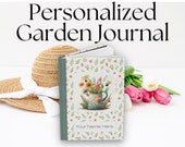 PERSONALIZED Garden Journal, Gardening Gift, Flower Garden Journal, Garden Log, Garden Notebook, Watering Can Journal, Mother's Day Gift