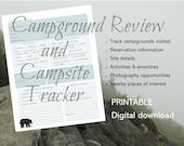 Campground Tracker Camping Journal Printable Tracker RV journal Campsite Journal Log Camping Memories Mountains Bears Smoky Mountain Theme