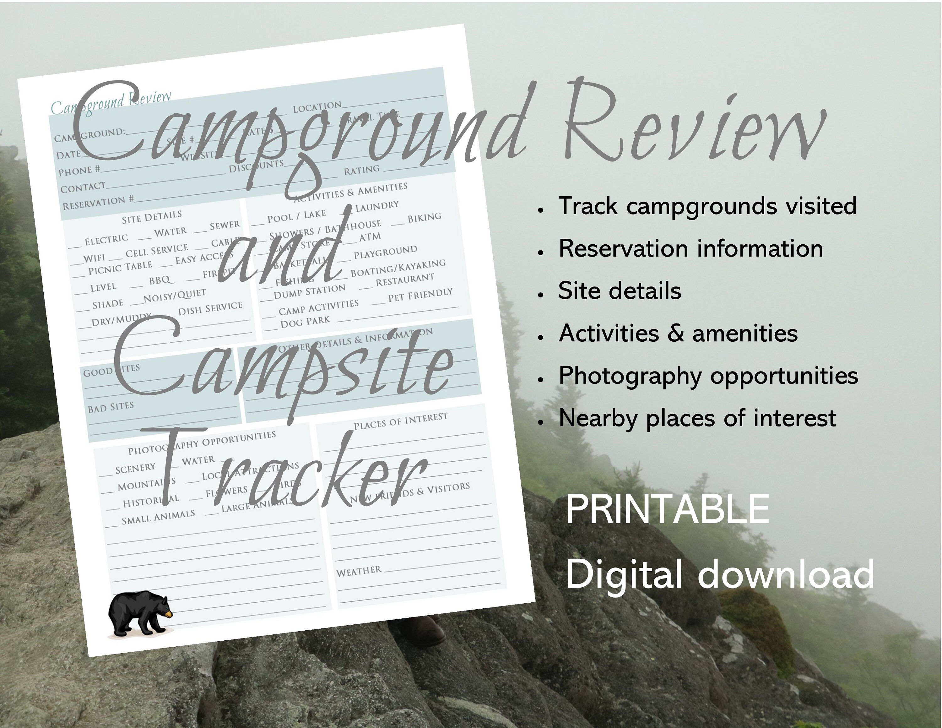 Camping Review Printable