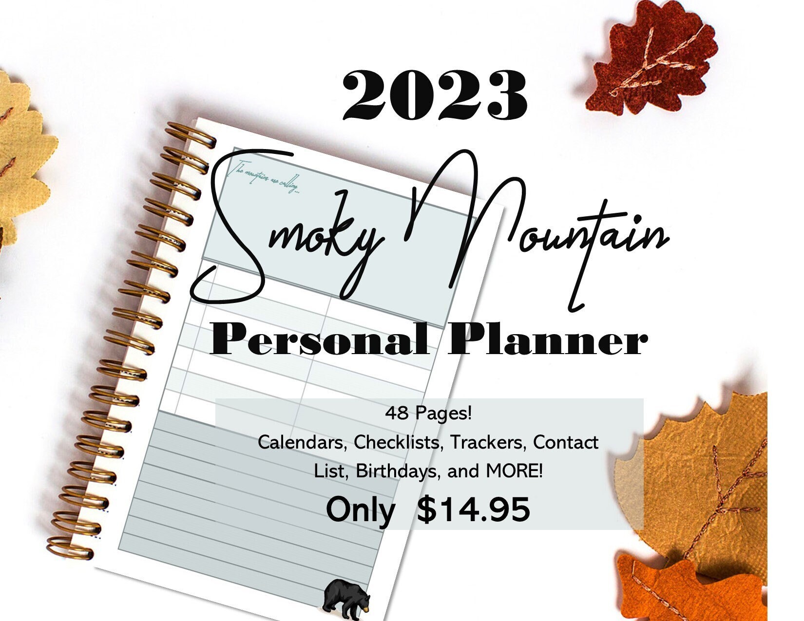 2023 Planner Printable Smoky Mountain Calendar Planner Journal Etsy