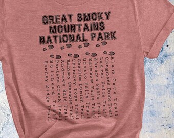 Smoky Mountains Shirt Great Smoky National Park Trail tshirt Mountain Hiking Shirt Gatlinburg Trip Shirt Smoky Camping tee Cades Cove shirt