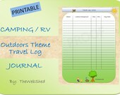 Travel Log with Outdoor and Camping Theme.  Perfect for the Full-Time RVers or the Weekend Campers to record your travels.