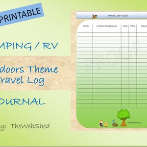 Carnet de voyage sur le thème du plein air et du camping.  Parfait pour les amateurs de camping-car à temps plein ou les campeurs du week-end pour enregistrer vos voyages.
