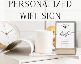 Minimalist Personalized Wifi Password Sign, Rental Wifi Password Sign, Wood Wifi Password Sign, Custom Wifi Sign, Vacation Rental Sign