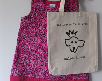 Age 3-4 years Liberty Print Denim and Cotton Twill Pinafore Dress