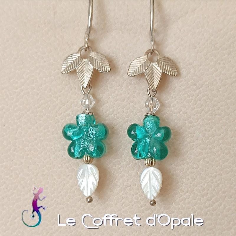 Boucles d'oreilles fleurs - Floraison - en argent recyclé Bijou artisanal