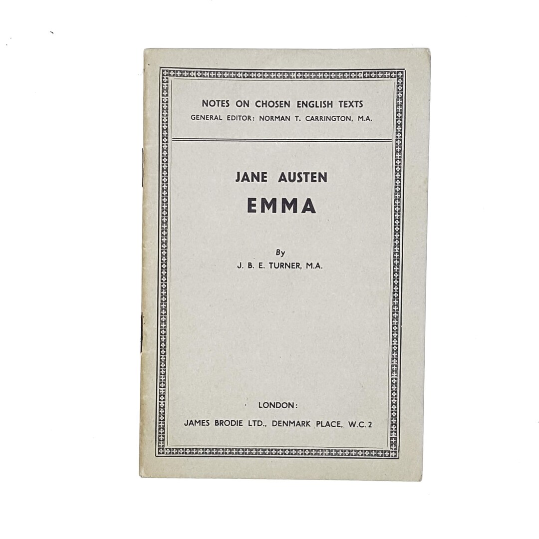 Note For Emma Notes on Jane Austen's Emma by J. B. Turner - Etsy
