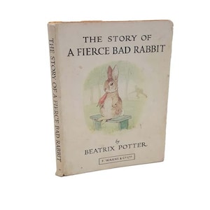 The Story of a Fierce Bad Rabbit von Beatrix Potter - Vintage White DJ, Orange Cover