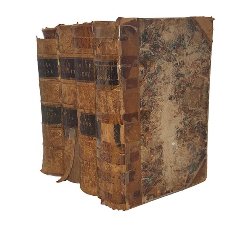 Charles Dickens 4 Illustrated Leather-bound Books - Chapman and Hall, 1845 (4 Books) image 2