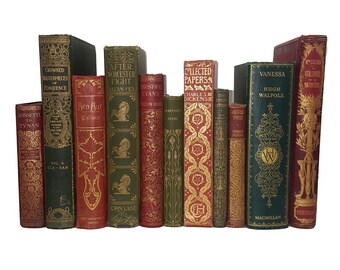 Books by the Foot: Highly Decorative Red, Green & Gold