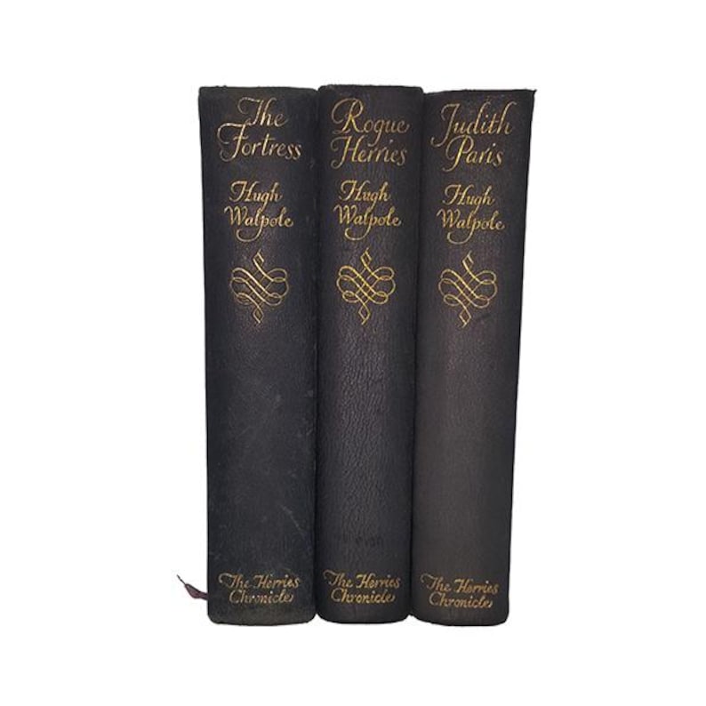 Hugh Walpole's The Herries Chronicles, 1935 (3 Black Leather Books) image 1