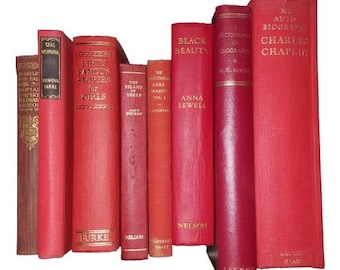 Books By The Foot: Red Books with Gold Titles