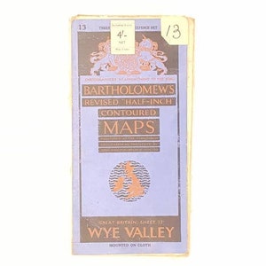 Bartholomäews Landkarte Wye Valley (Blatt 13)