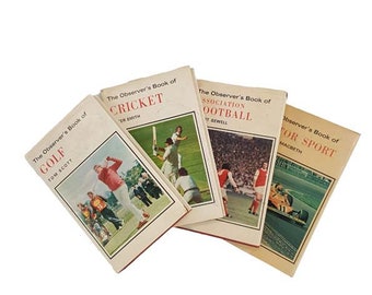 The Observer's Book of Association Football, Golf, Cricket, Motor Sport - Collection de 4 livres