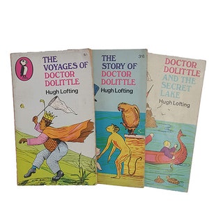 Colección de 3 libros del Doctor Dolittle - Puffin, 1968-80 (3 libros)