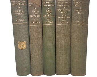 The Novels of Jane Austen 5 Book Collection - Oxford, c.1950s
