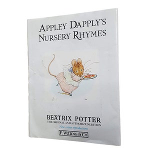 Beatrix Potter&#39;s Appley Dapply&#39;s Nursery Rhymes - White dust jacket green cover