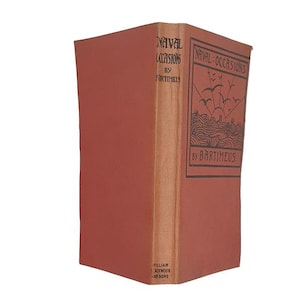 May include: A red hardcover book titled "Naval Occasions" by "Bartimeus". The book cover features a black and white illustration of a sunset over the ocean with birds flying overhead.