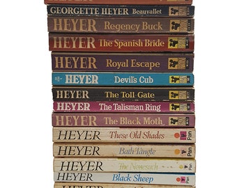 Georgette Heyer, Pan vintage Brochés, 1960s (14 livres)