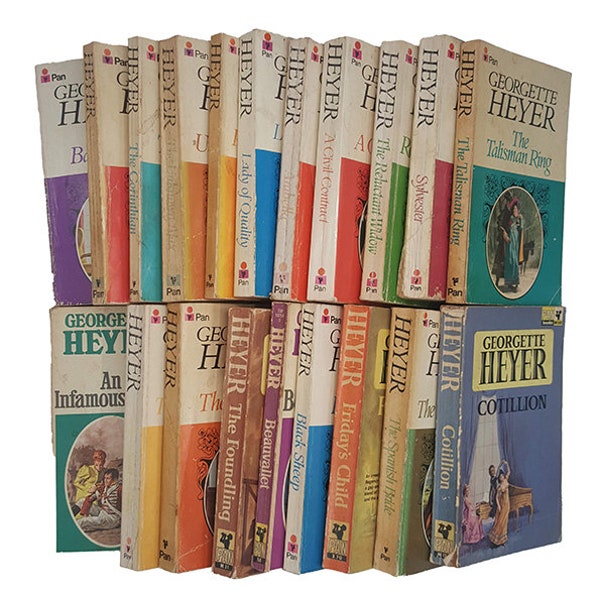Georgette Heyer, Pan vintage brochés, 1960s (22 livres)