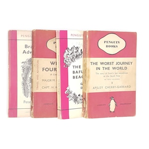 Collezione di quattro libri di pinguini vintage rosa