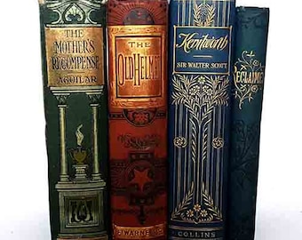 Dark Red, Dark Green, Dark Blue Vintage Four Book Collection