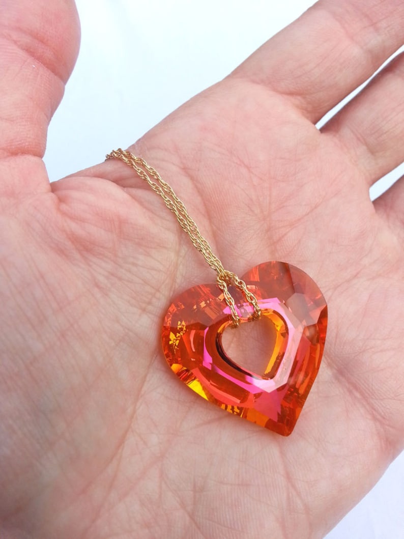 love necklace 14k Gold Filled necklace wMiss U Heart Astral Pink pendant anniversary gift \u2013 N2 Valentines/'s gift rope chain necklace