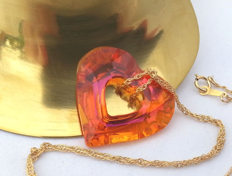 love necklace 14k Gold Filled necklace wMiss U Heart Astral Pink pendant anniversary gift \u2013 N2 Valentines/'s gift rope chain necklace
