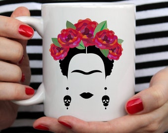Frida Kahlo Mug, Frida and Diego, Mexican Art, Coffee & Tea, Ceramic, Artist, Cute, Feminism, Vogue, Gifts for Feminist, Nasty Woman, Bestie