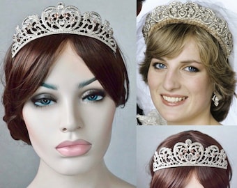 Good - Silver or Gold Royalty Replica "Spencer Tiara" Crystal Bridal Hairband, Hair Accessory, Headpiece, Bridal, Wedding (Sparkle-3021)