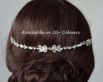 Silver or Yellow Gold Bridal Crystal Hair Vine Hair Piece, Hair Comb, Hair Accessory, Headpiece, Choose Your Accent Colour (Sparkle-2992)